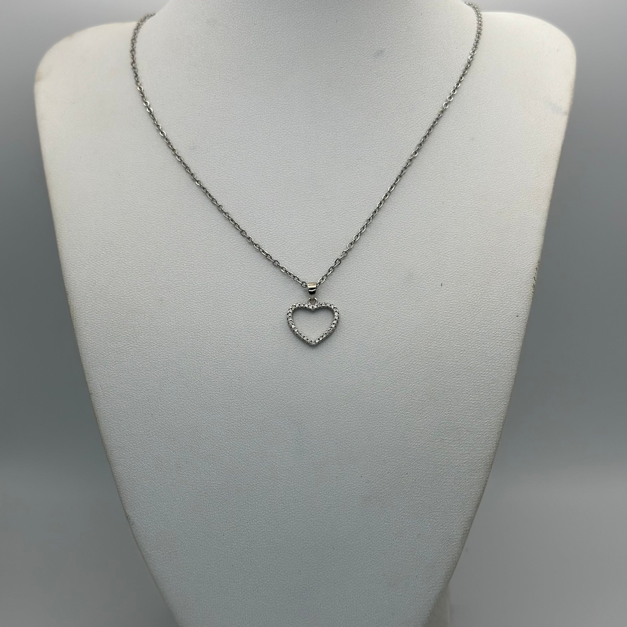 Collana Zirconi Argento - Collana Charm Cuore