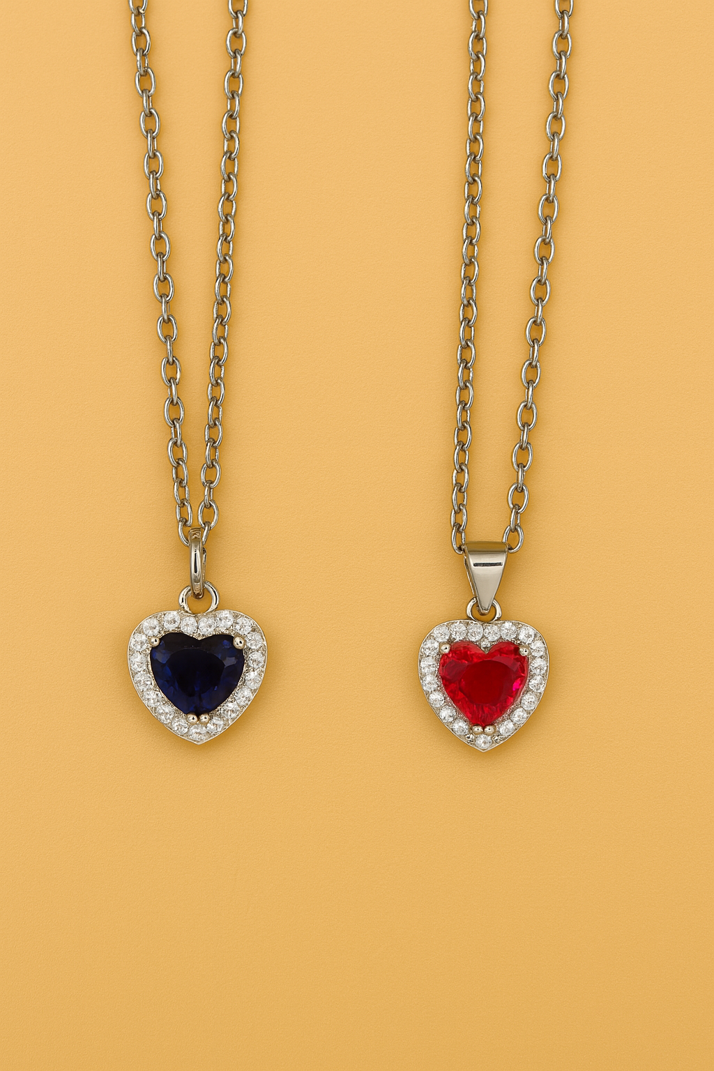 Collana con ciondolo cuore zirconi