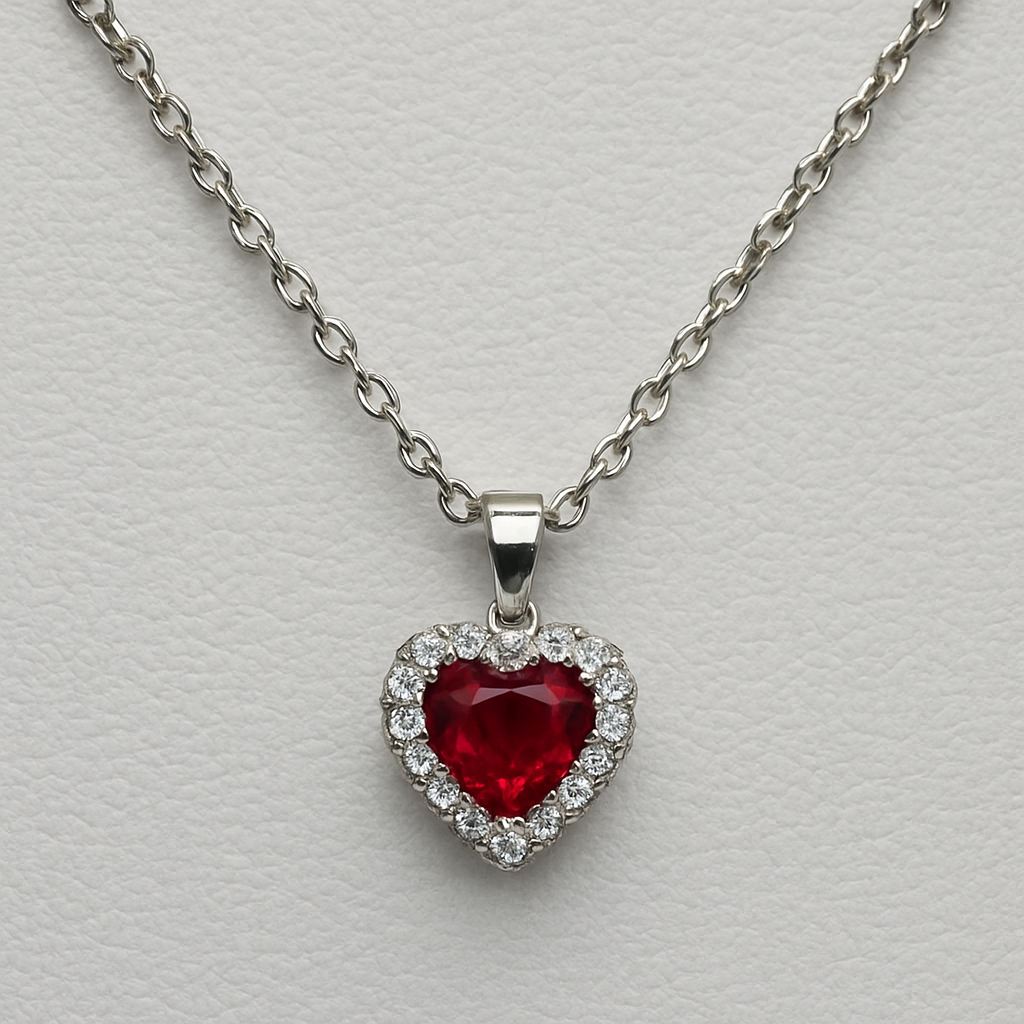 Collana con ciondolo cuore zirconi