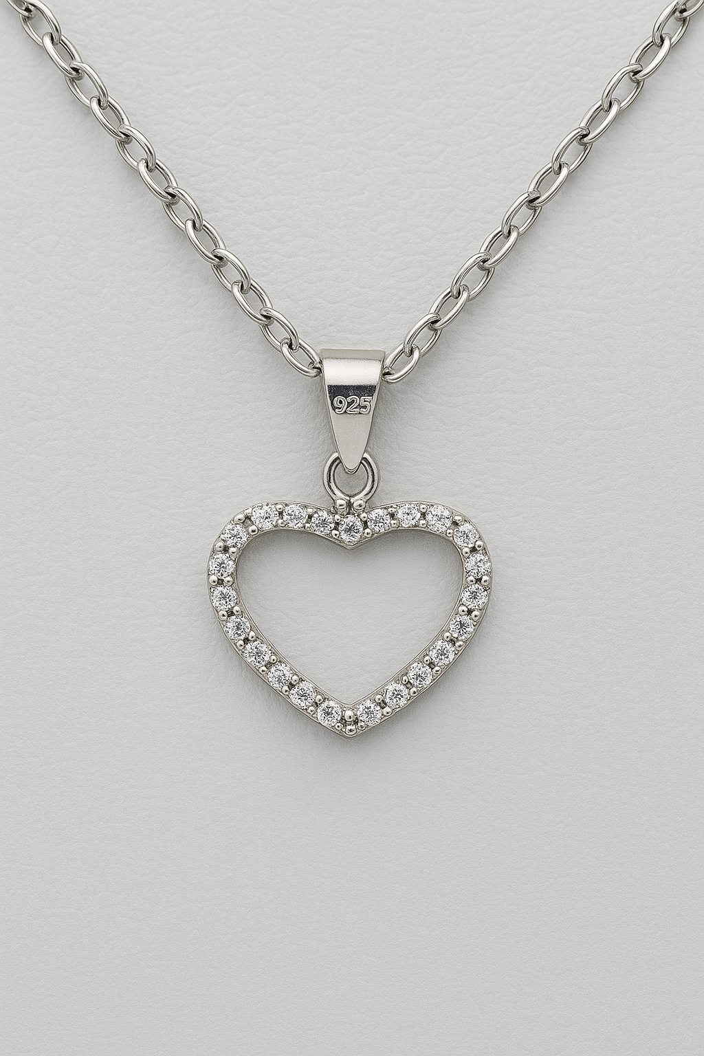 Collana Zirconi Argento - Collana Charm Cuore