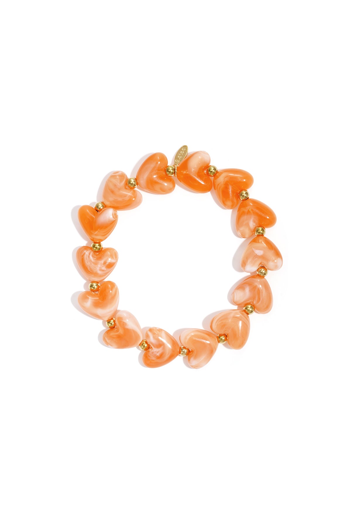 Bracciale elastico con perline a forma di cuore