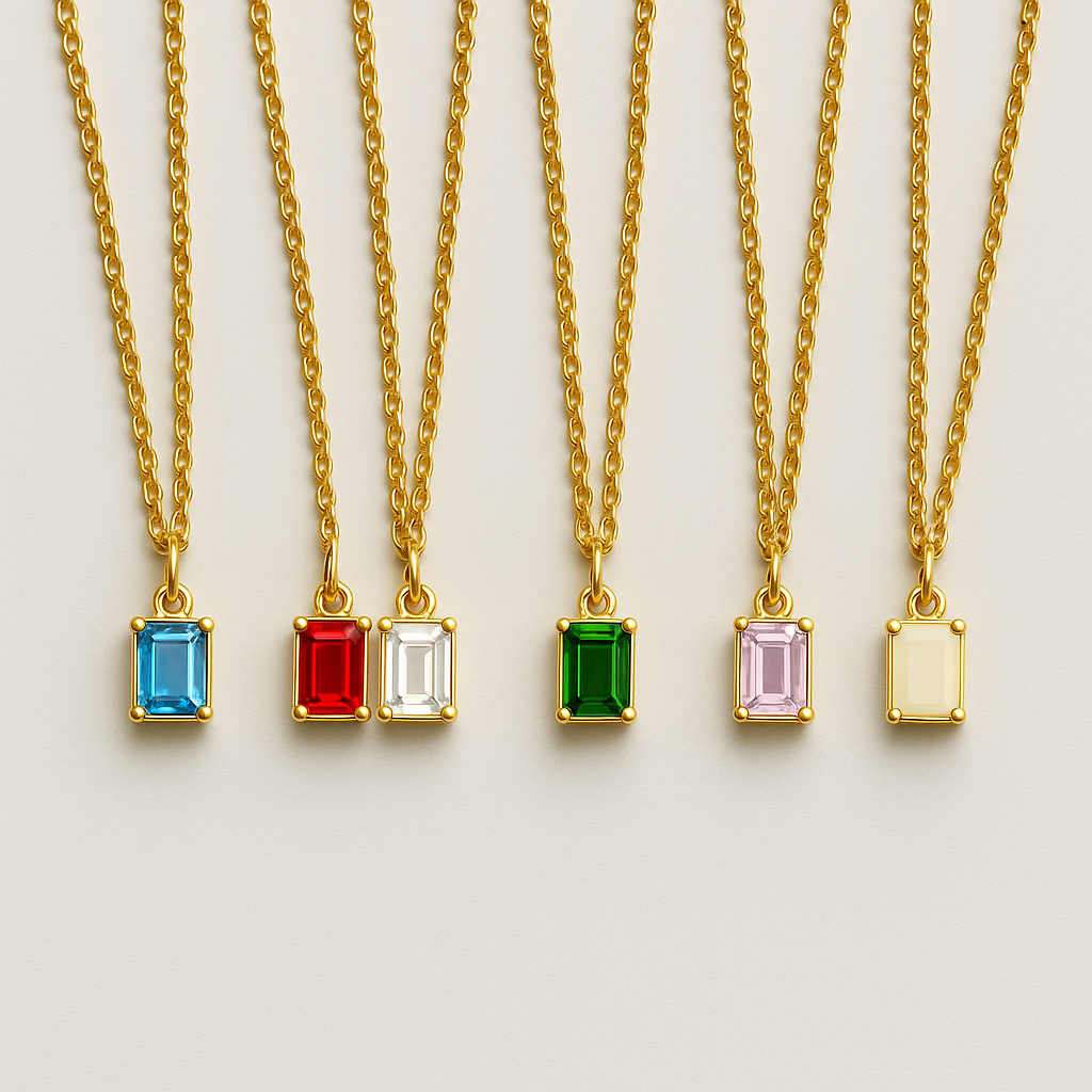 Collana con Catenina Placcata Oro 18k e Ciondolo con Zirconi Colorati  Gioiello Elegante, Brillante e Perfetto per Ogni Occasione, chic