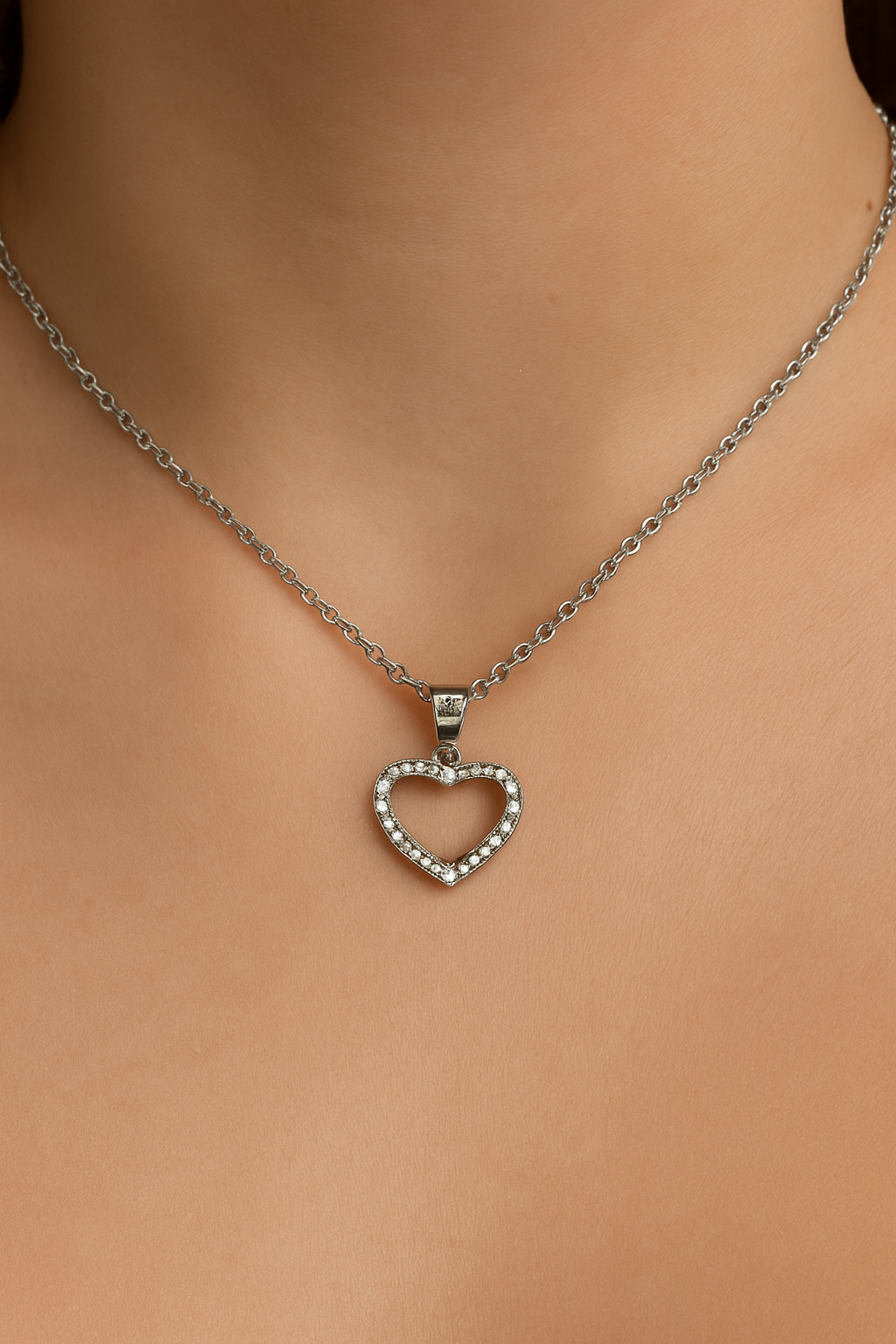 Collana Zirconi Argento - Collana Charm Cuore