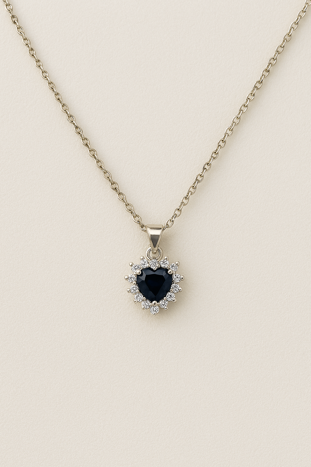 Collana Cuore Blu con Zirconi