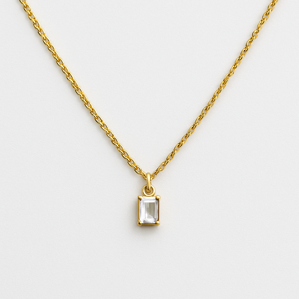 Collana con Catenina Placcata Oro 18k e Ciondolo con Zirconi Colorati  Gioiello Elegante, Brillante e Perfetto per Ogni Occasione, chic