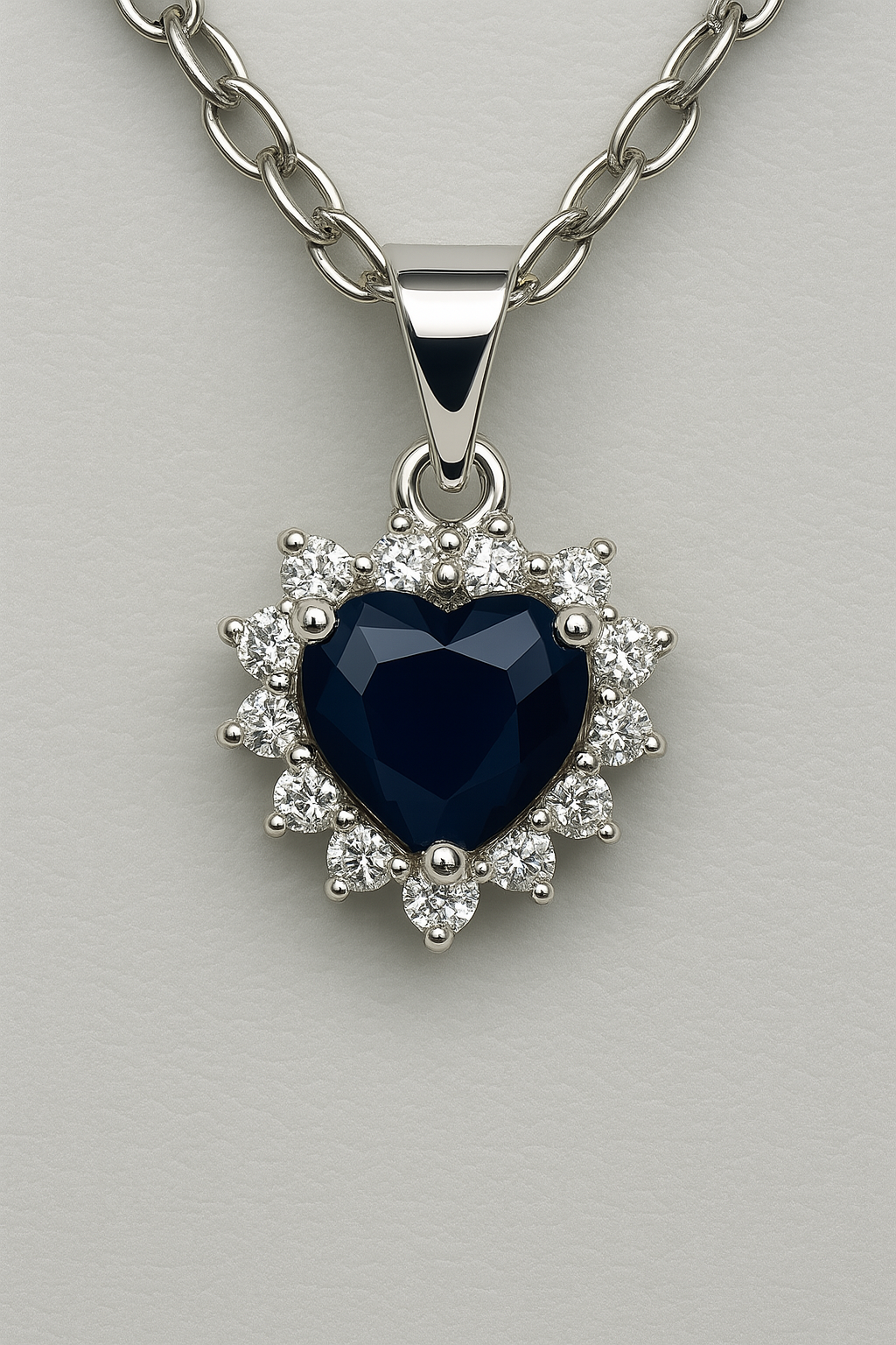 Collana Cuore Blu con Zirconi