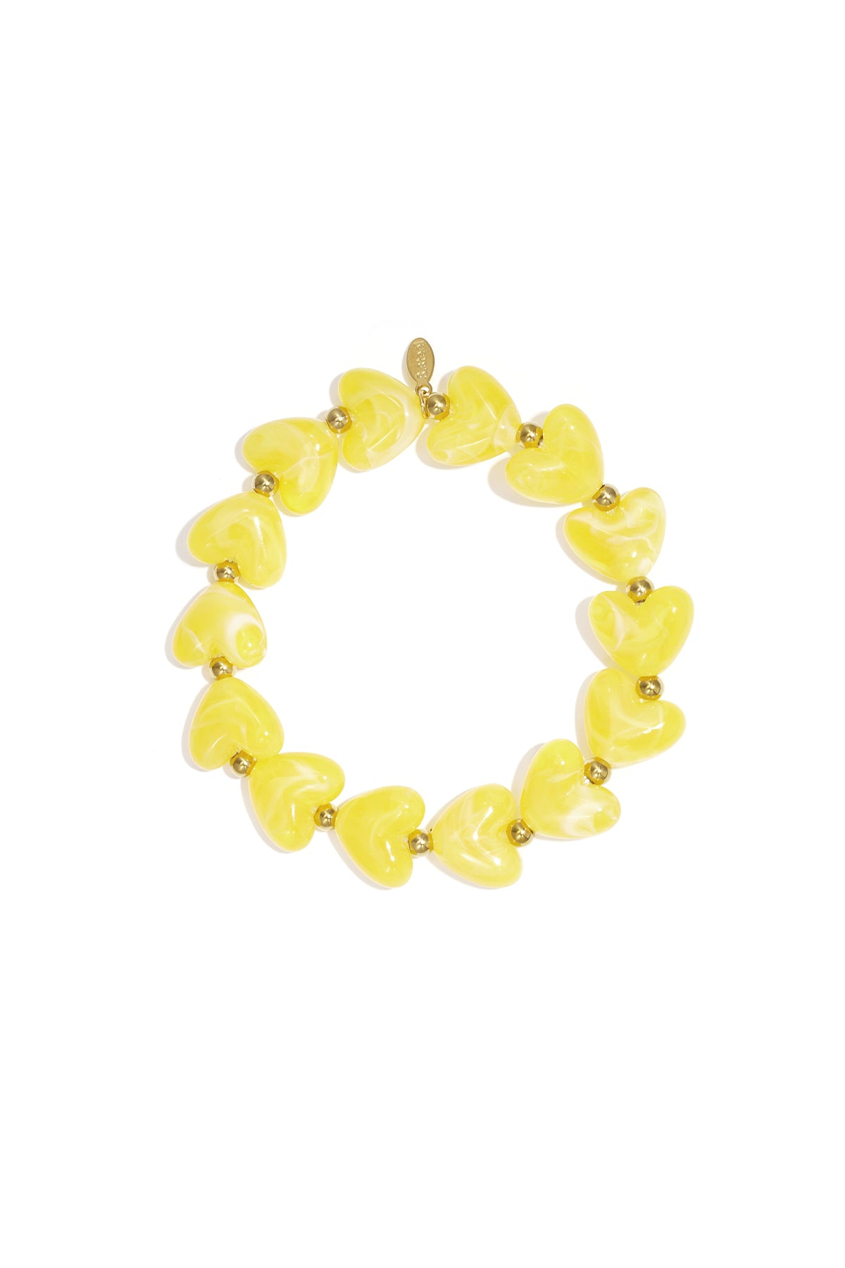Bracciale elastico con perline a forma di cuore