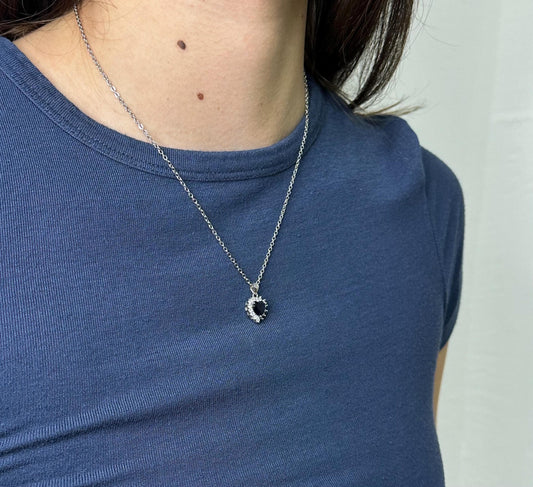 Collana con ciondolo cuore,argento sterling 925,zirconi cubici,gioielli minimalisti,compleanno,regali per la festa della mamma,made in italy