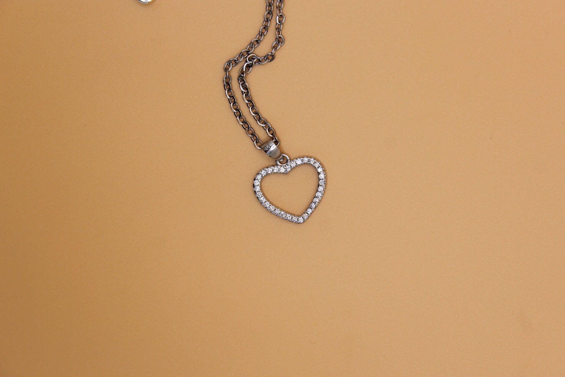 Collana Zirconi Argento - Collana Charm Cuore