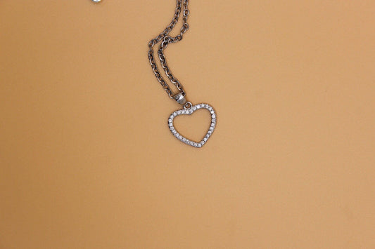 Collana Zirconi,argento sterling 925,collana cuore,gioielli minimalisti,compleanno,collana con ciondolo,made in italy,collana con pendente
