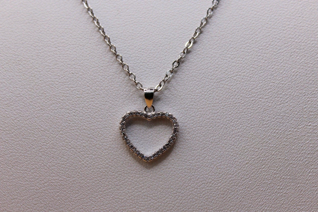 Collana Zirconi Argento - Collana Charm Cuore