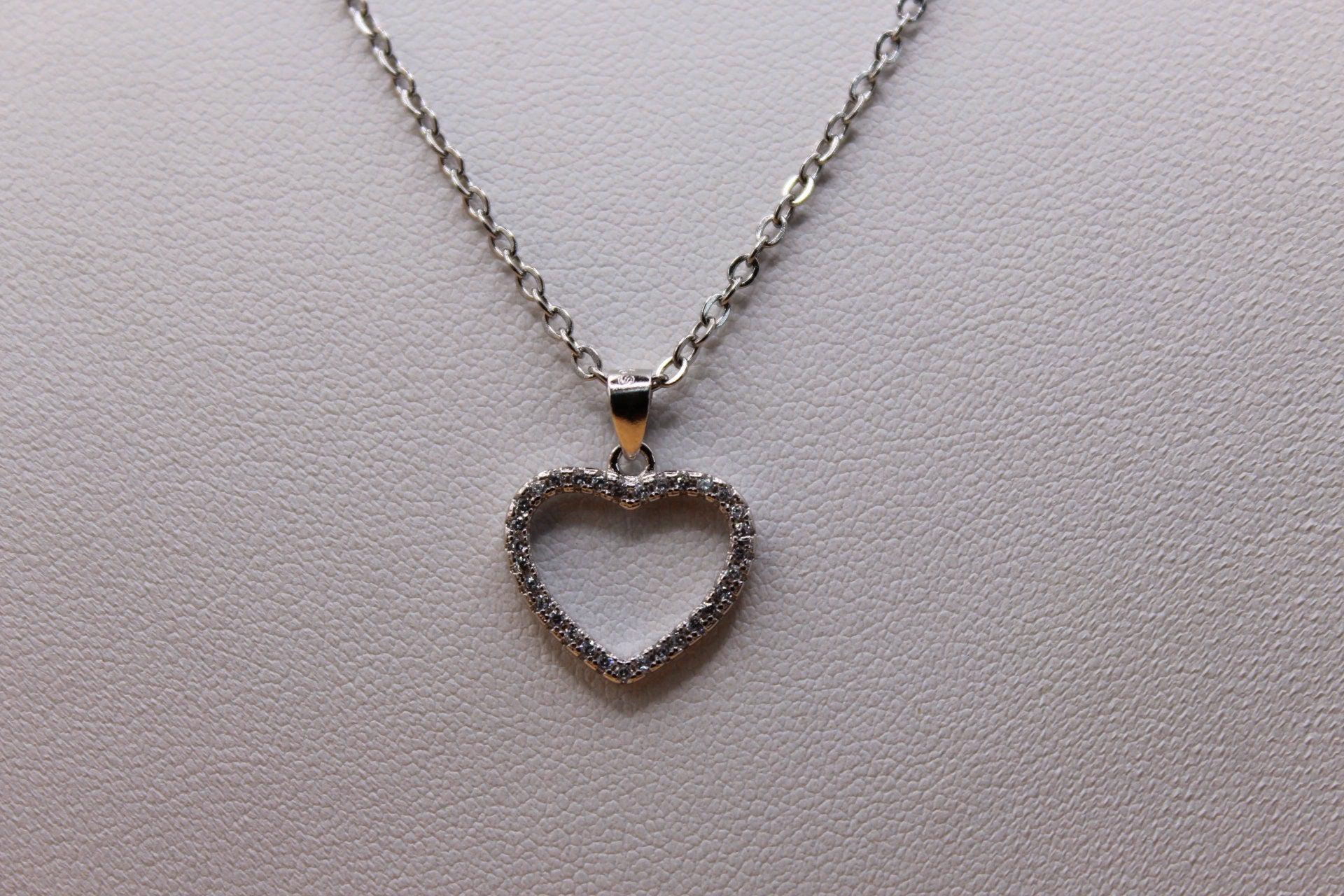 Collana Zirconi Argento - Collana Charm Cuore