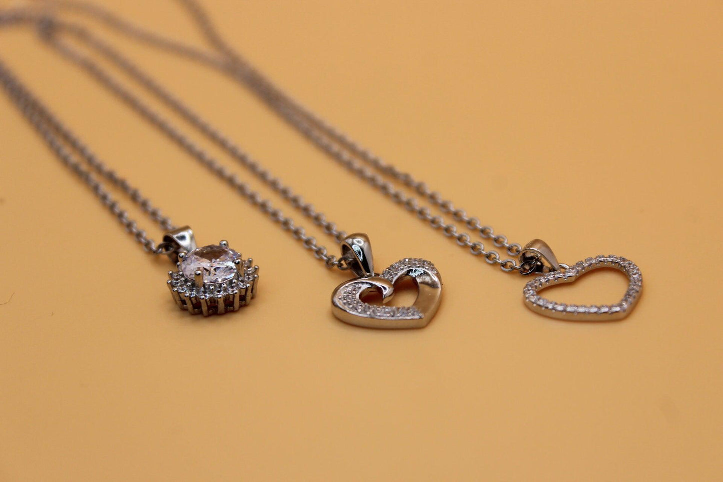 Collana in Argento 925 con Ciondolo a Forma di Cuore e Zirconi Brillanti made in italy
