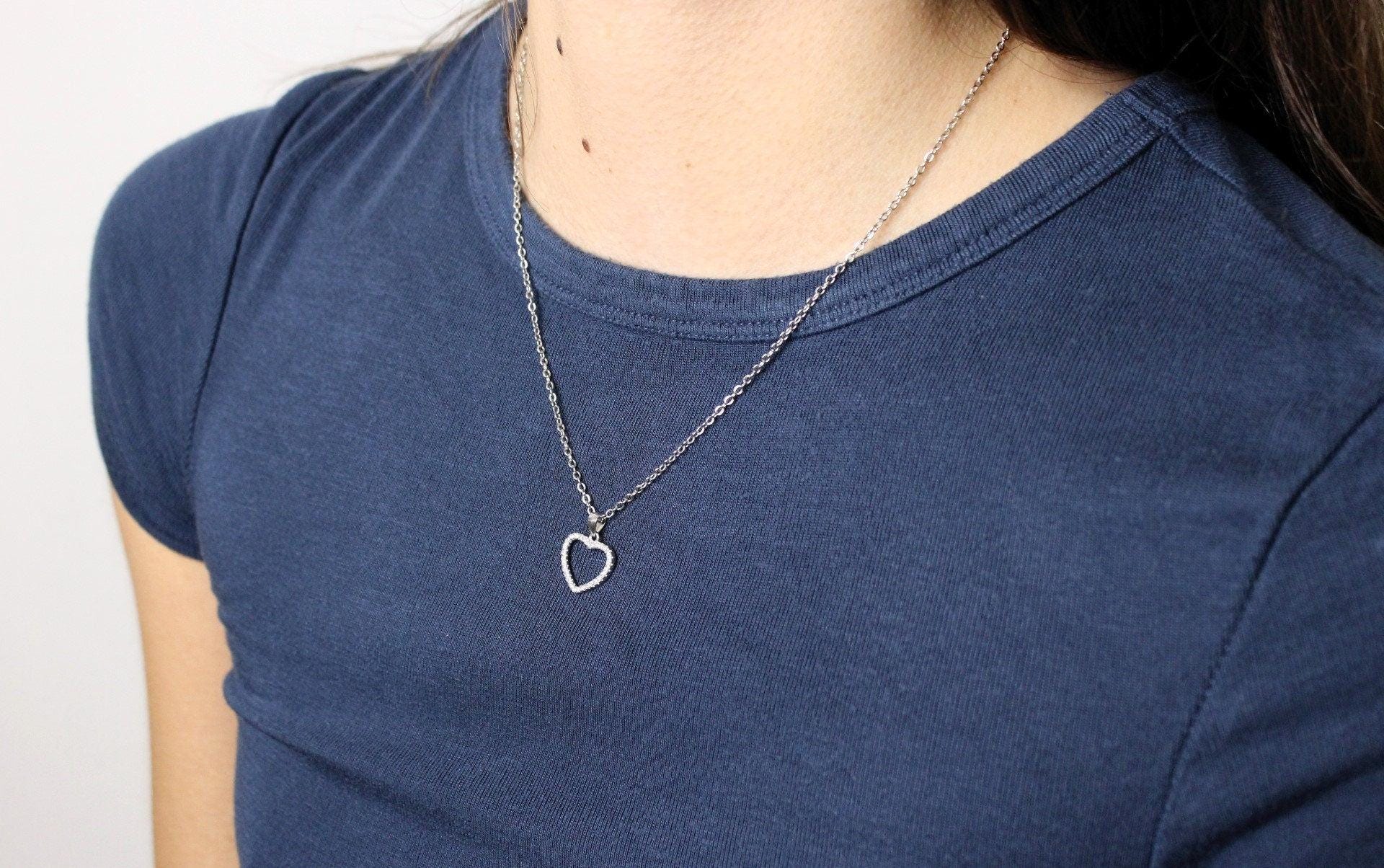Collana Zirconi Argento - Collana Charm Cuore