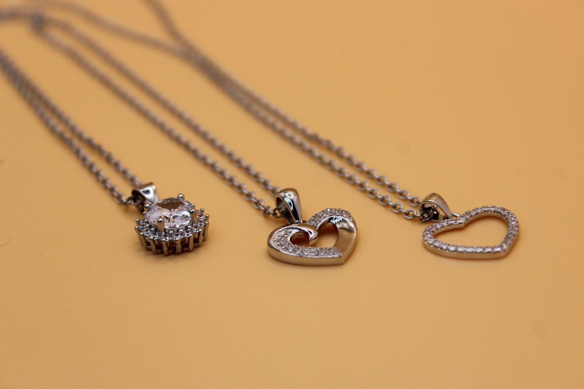 Collana Zirconi Argento - Collana Charm Cuore