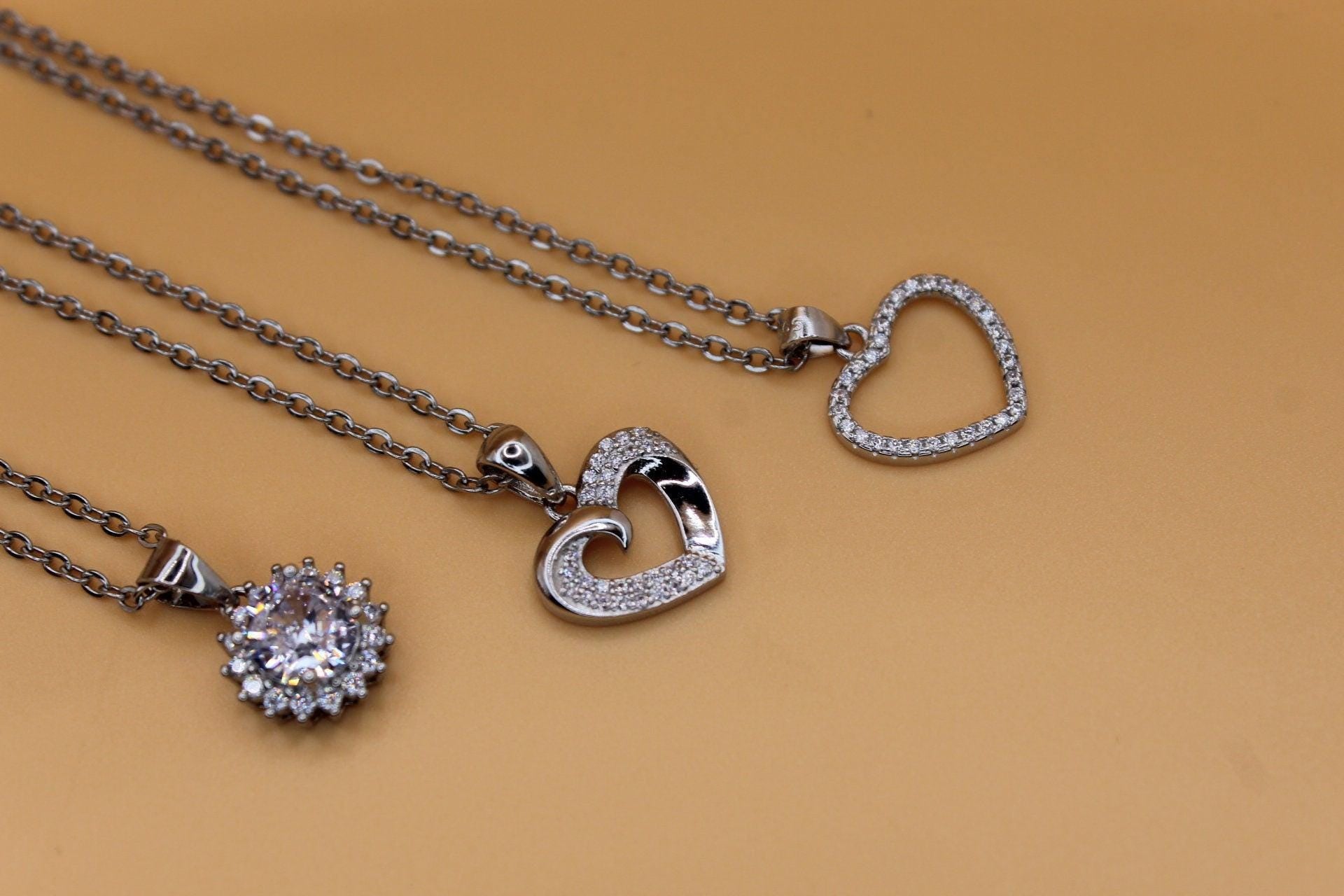 Collana Zirconi Argento - Collana Charm Cuore