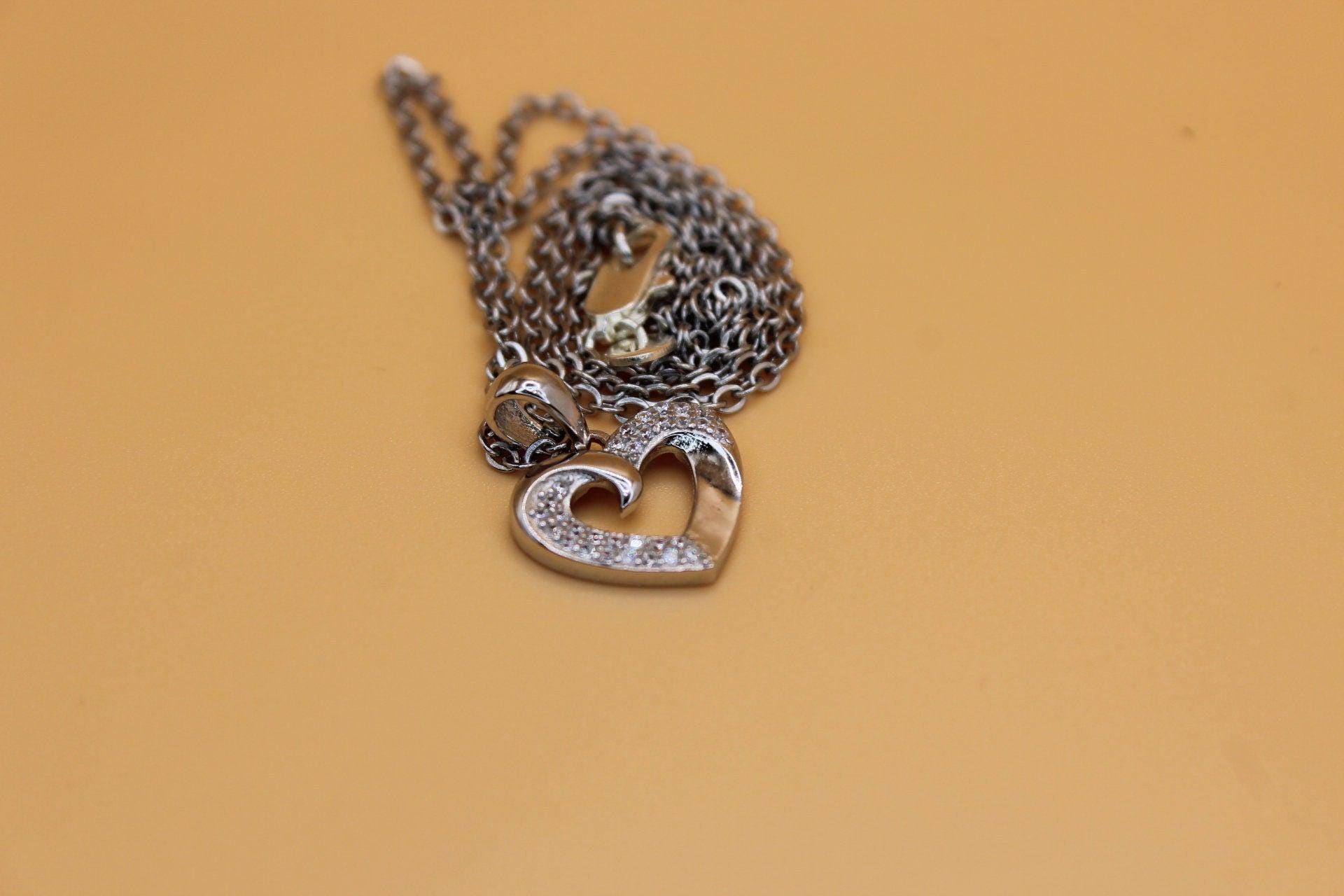Collana Ciondolo Cuore e Zirconi Brillanti